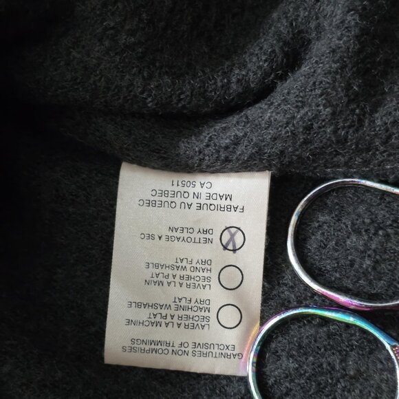 Annie 50 Cardigan Womens XL Gray Shawl Collar LS Burrons Wool Blend Retro Look - Picture 11 of 16